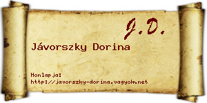 Jávorszky Dorina névjegykártya