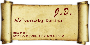 Jávorszky Dorina névjegykártya