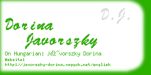 dorina javorszky business card